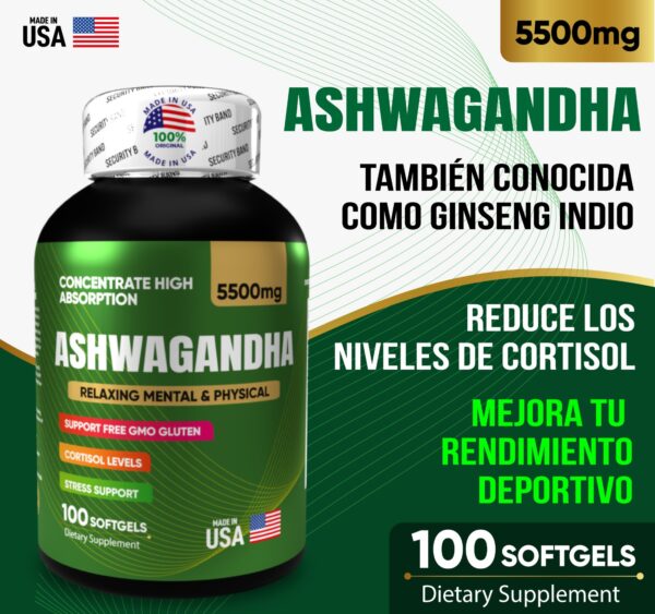 Ashwagandha Ultra Strength (5500 mg) x 100 Softgels - Imagen 5