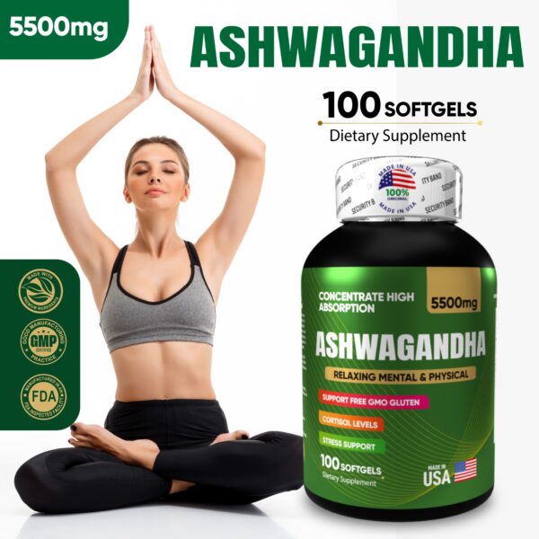 Ashwagandha Ultra Strength (5500 mg) x 100 Softgels - Imagen 4